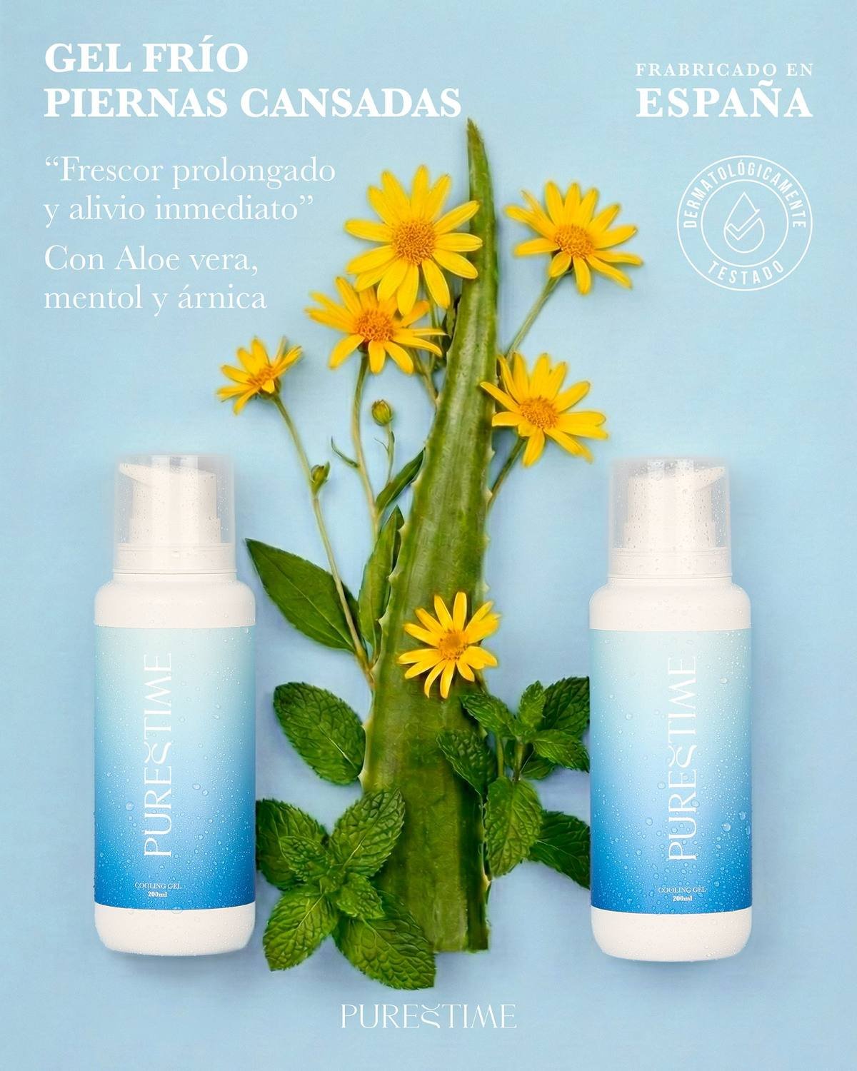 Gel Frío PURESTIME con aloe vera, mentol y árnica